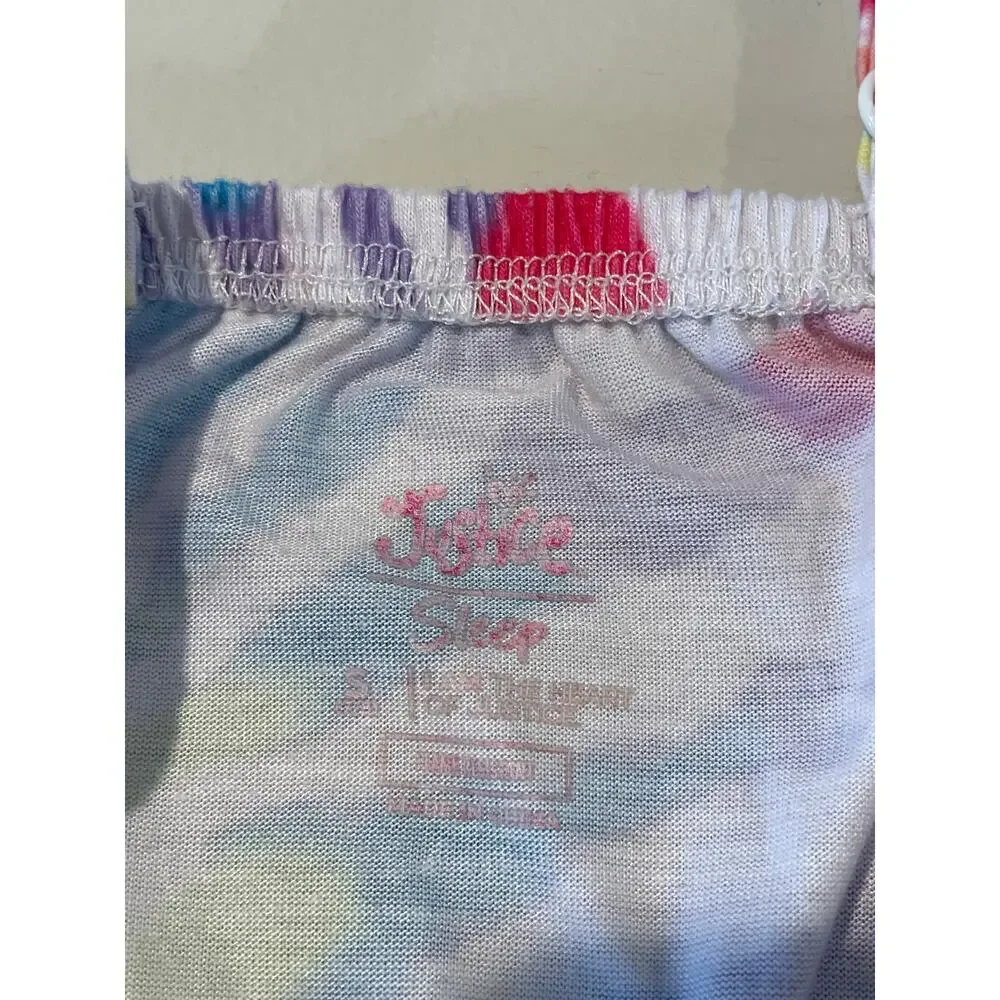 Justice Girls Tie‑Dye Sleep Romper – Size S – Lightweight White